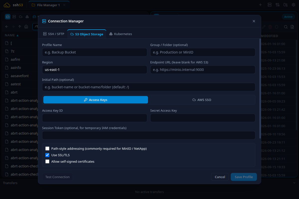S3 Profile Configuration
